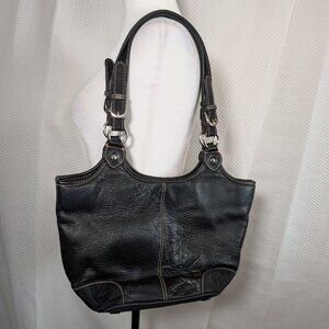 The Sak Black Pebbled Leather Shoulder Bag Handbag Everyday Purse